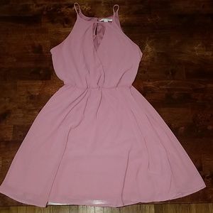 Francesca's Miami Rose Pink Dress Size L, EUC!!